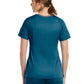 Women's Three-Pocket Heather Neck Band Top - 3502 - Caribbean Blue