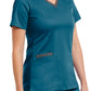 Women's Three-Pocket Heather Neck Band Top - 3502 - Caribbean Blue