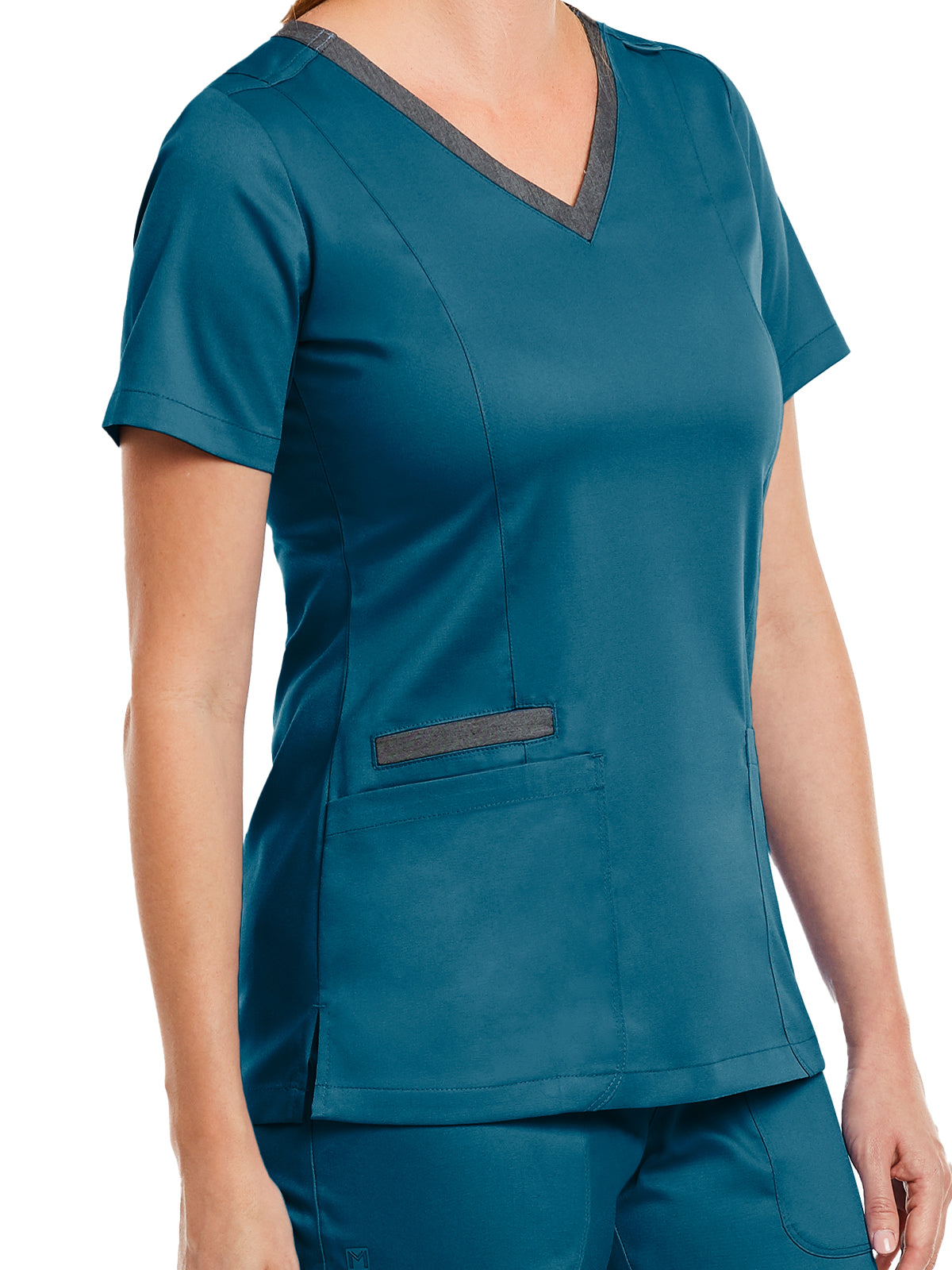 Women's Three-Pocket Heather Neck Band Top