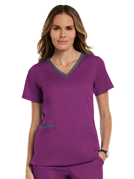 Women's Three-Pocket Heather Neck Band Top