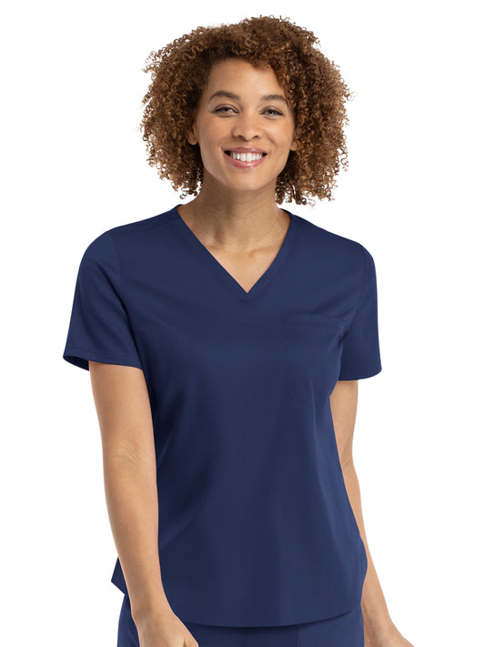 Women's One-Pocket V-Neck Tuck-In Top