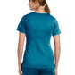 Women's Three-Pocket Curved Mock Wrap Top - 3701 - Caribbean Blue