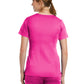 Women's Three-Pocket Curved Mock Wrap Top - 3701 - Hot Pink