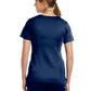 Women's Three-Pocket Curved Mock Wrap Top - 3701 - Navy