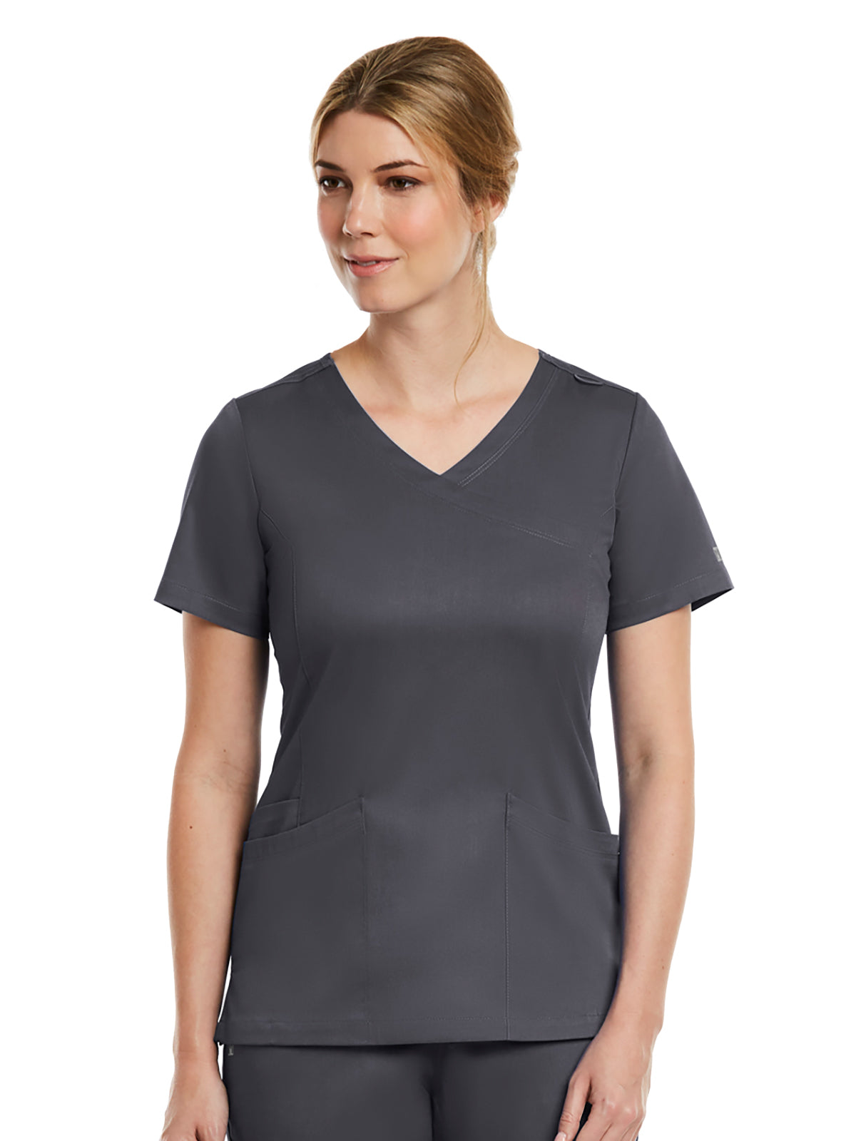 Women's Three-Pocket Curved Mock Wrap Top