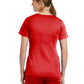 Women's Three-Pocket Curved Mock Wrap Top - 3701 - Red