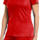 Women's Three-Pocket Curved Mock Wrap Top - 3701 - Red