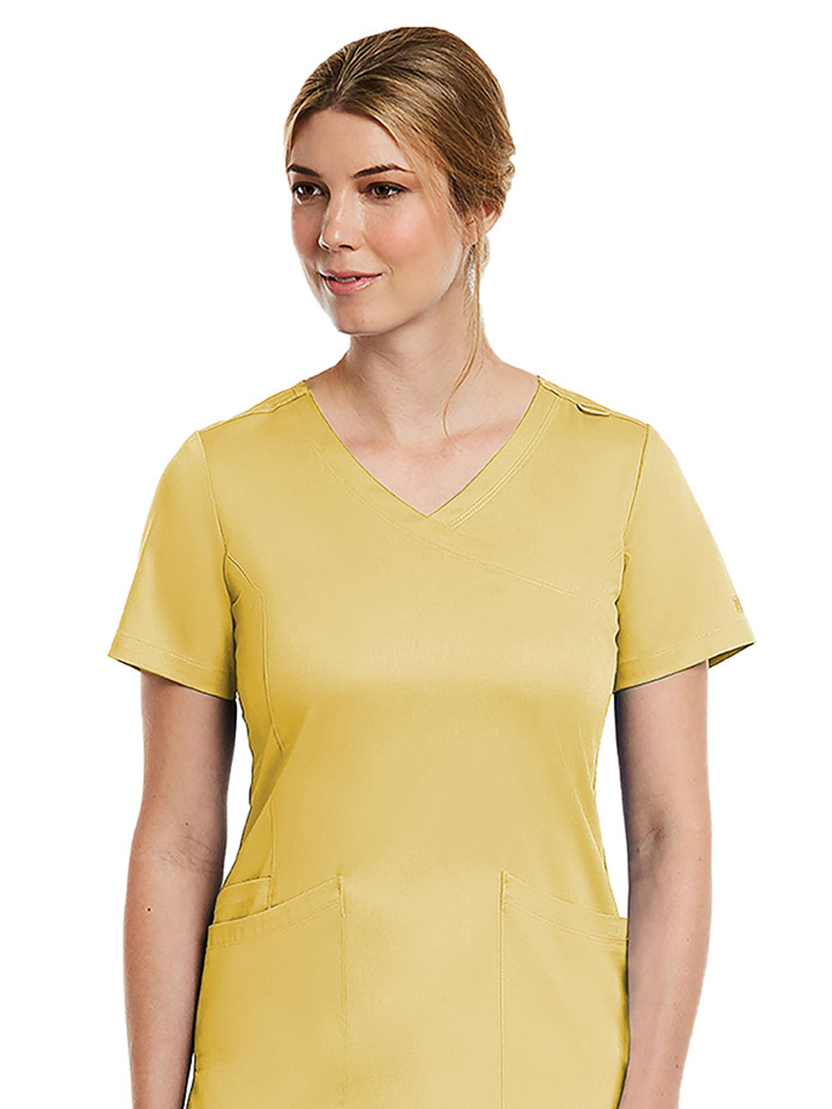 Women's Three-Pocket Curved Mock Wrap Top