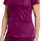 Women's Three-Pocket Curved Mock Wrap Top - 3701 - Wine