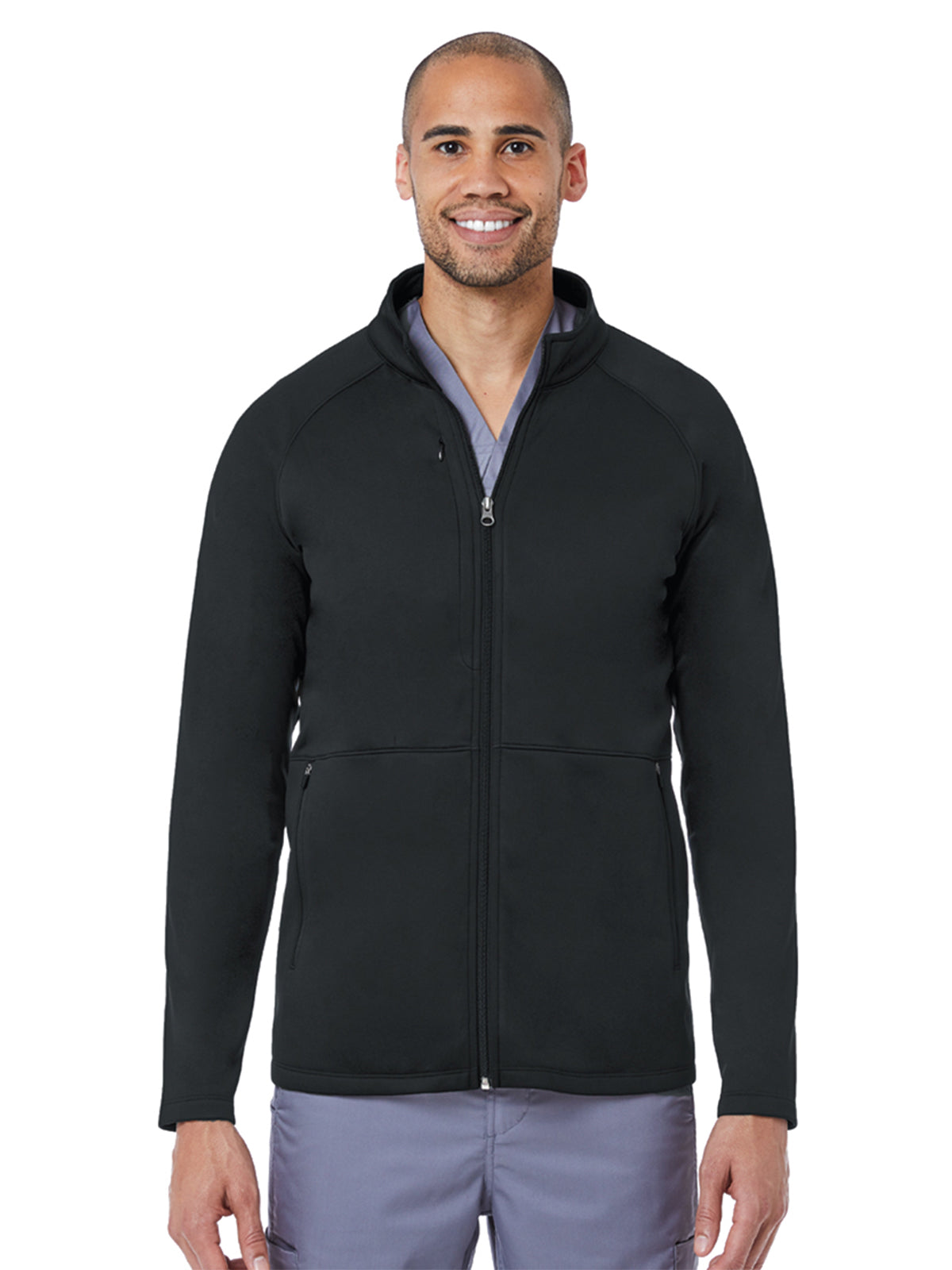 Men's Three-Pocket Bonded Fleece Scrub Jacket