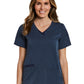 Women's Layered Three-Pocket V-Neck Top - 3901 - Heather Navy