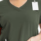 Women's Layered Three-Pocket V-Neck Top - 3901 - Olive