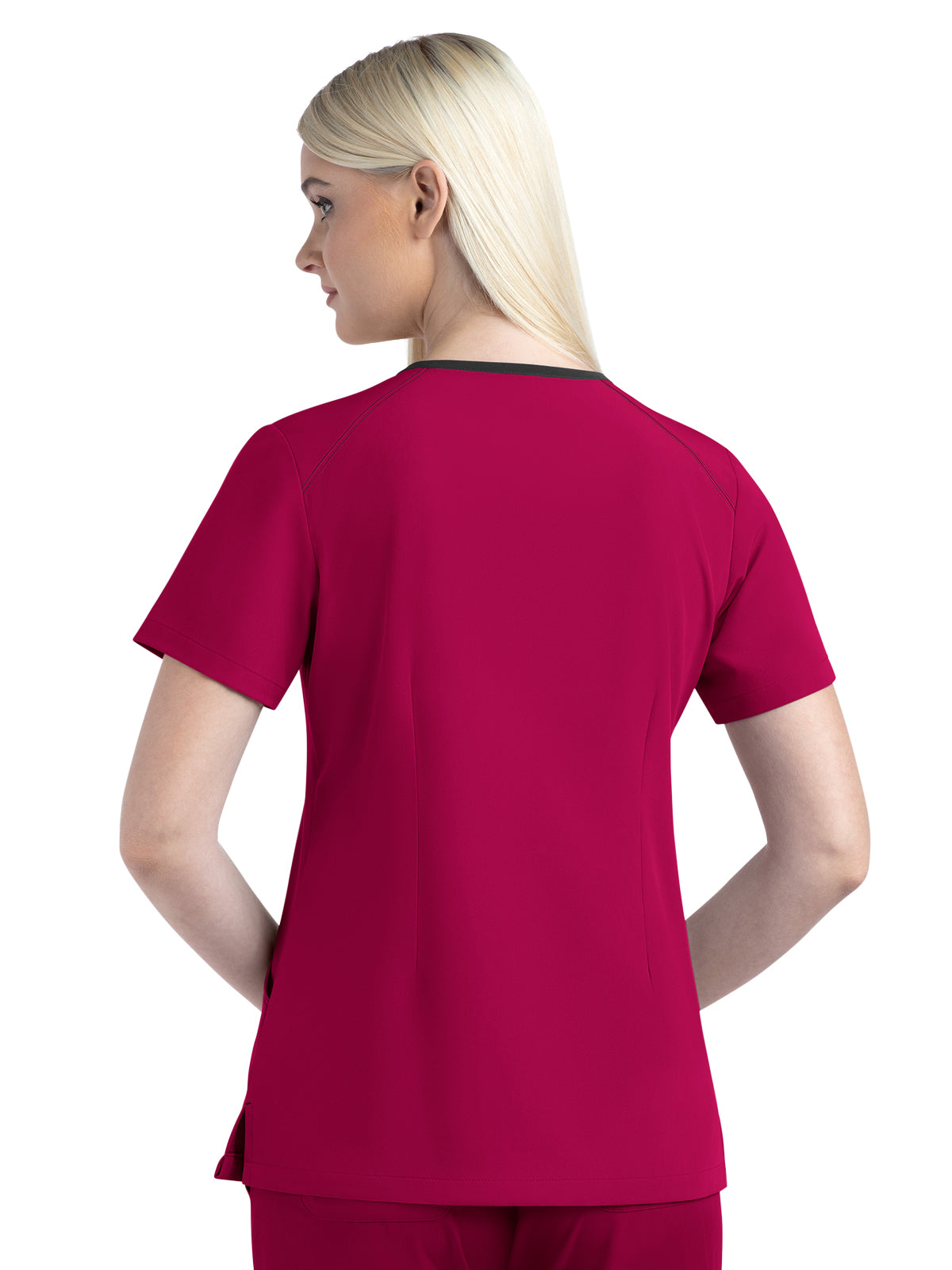 Women's Three-Pocket Contrast Stitching V-Neck Top