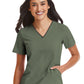 Women's Three-Pocket Contrast Stitching V-Neck Top