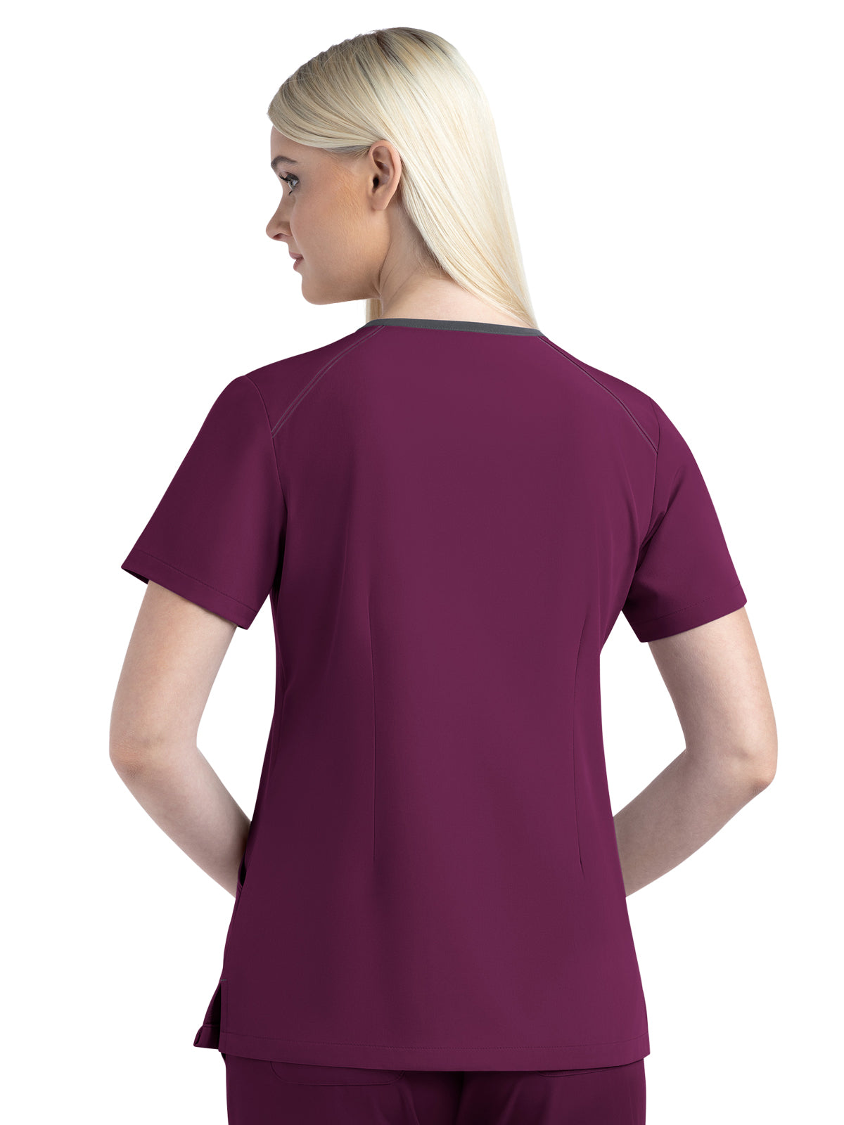 Women's Three-Pocket Contrast Stitching V-Neck Top