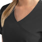Women's Two-Pocket Mock Wrap Top - 4520 - Black
