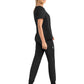 Women's Two-Pocket Mock Wrap Top - 4520 - Black