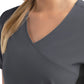 Women's Two-Pocket Mock Wrap Top - 4520 - Pewter