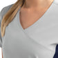 Women's Two-Pocket Mock Wrap Top - 4520 - Quiet Grey