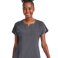 Women's Three-Pocket Notched Neck Dolman Top