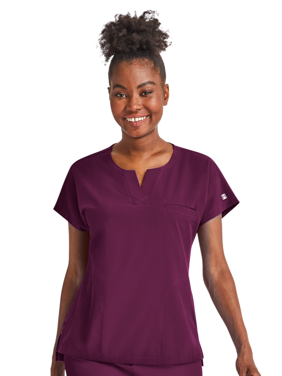 Women's Three-Pocket Notched Neck Dolman Top