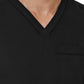 Men's One-Pocket Tuckable Contrast Piping V-Neck  Top - 5901 - Black