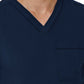 Men's One-Pocket Tuckable Contrast Piping V-Neck  Top - 5901 - Navy