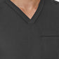 Men's One-Pocket Tuckable Contrast Piping V-Neck  Top - 5901 - Pewter