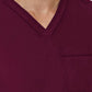 Men's One-Pocket Tuckable Contrast Piping V-Neck  Top - 5901 - Wine