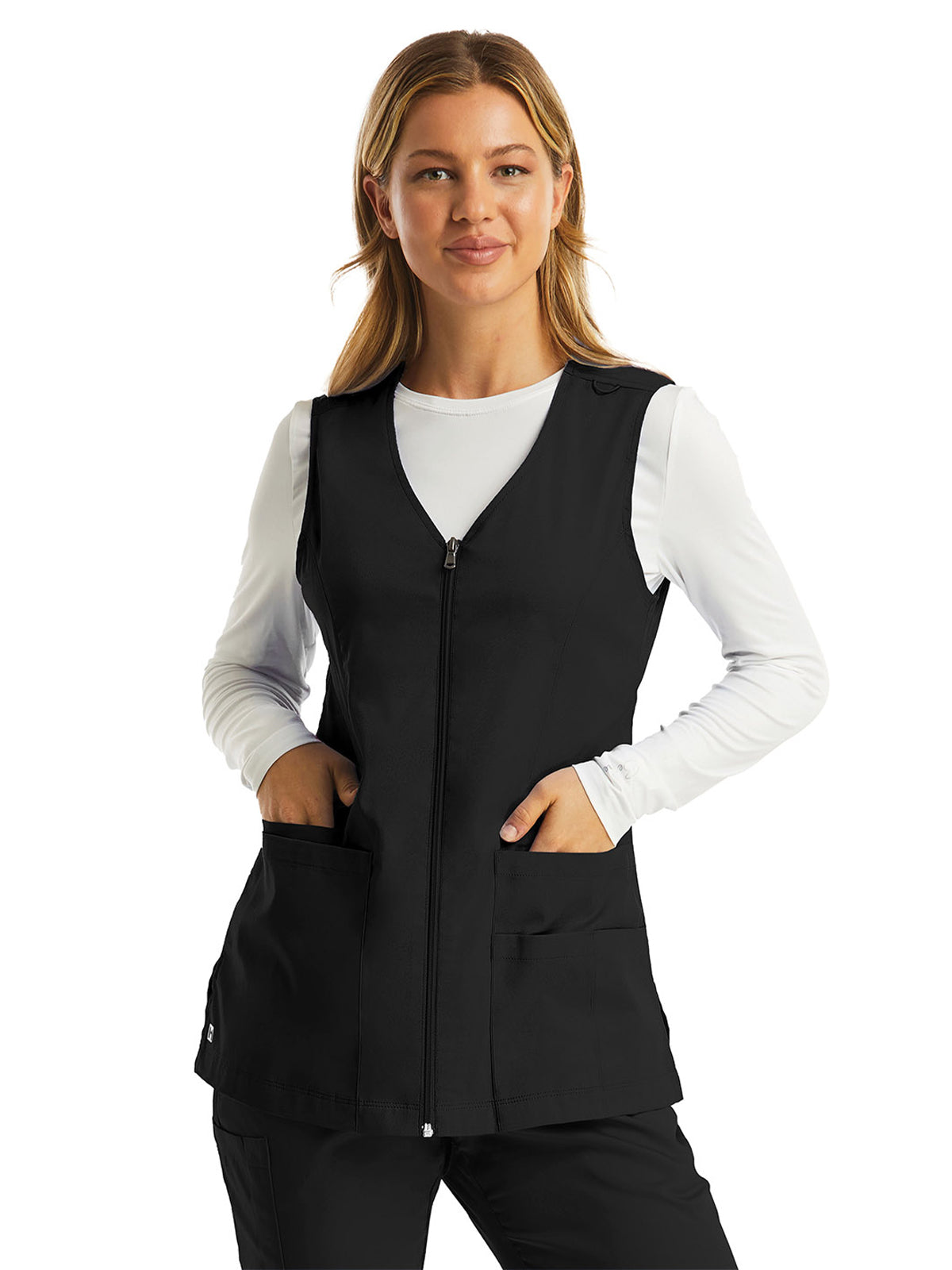 Women's Five-Pocket Zip-Front V-Neck Vest