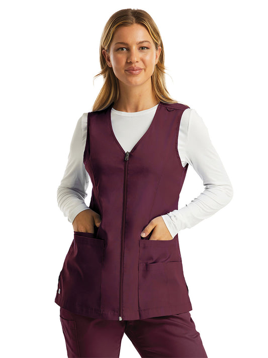 Women's Five-Pocket Zip-Front V-Neck Vest