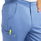 Men's Six-Pocket Half Elastic Pant - 8501 - Ceil Blue