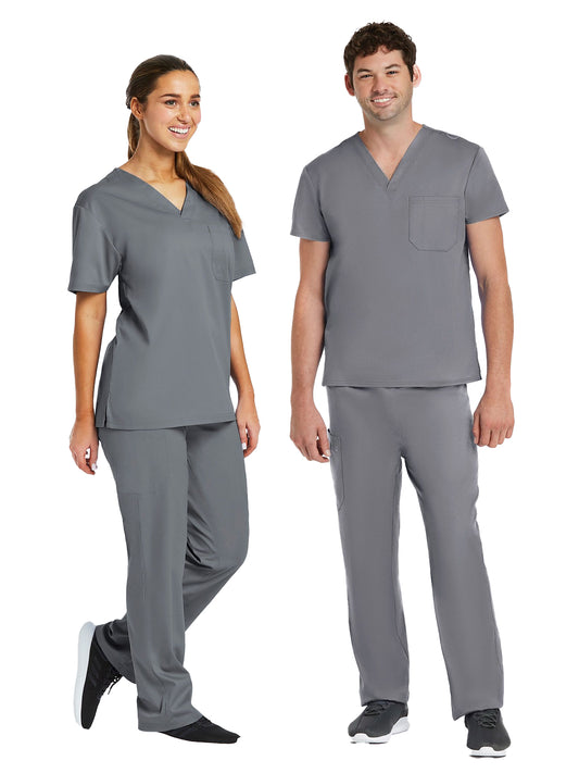 Unisex One-Pocket V-Neck and Two-Pocket Drawstring Cargo Scrub Set