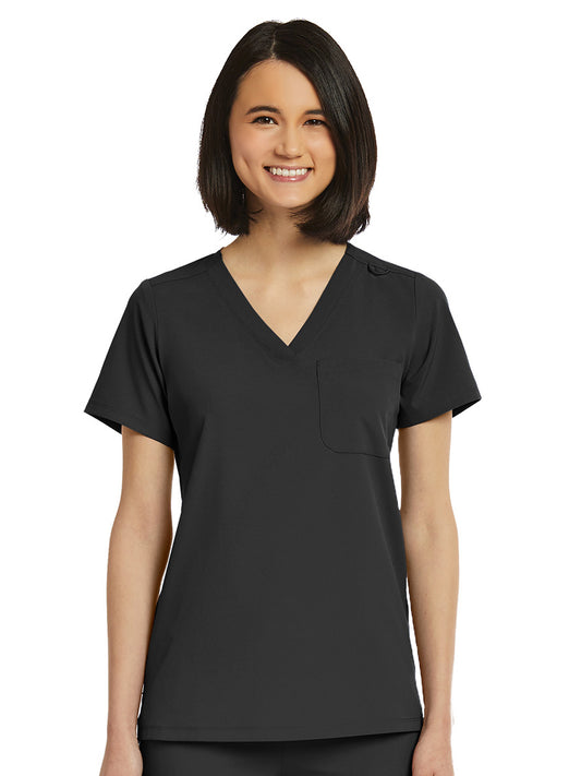 Women's Fitted One-Pocket V-Neck Scrub Top