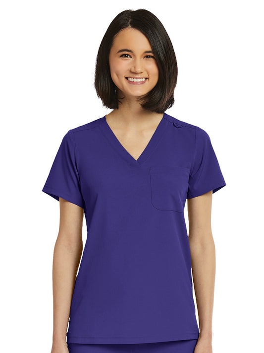 Women's Fitted One-Pocket V-Neck Scrub Top