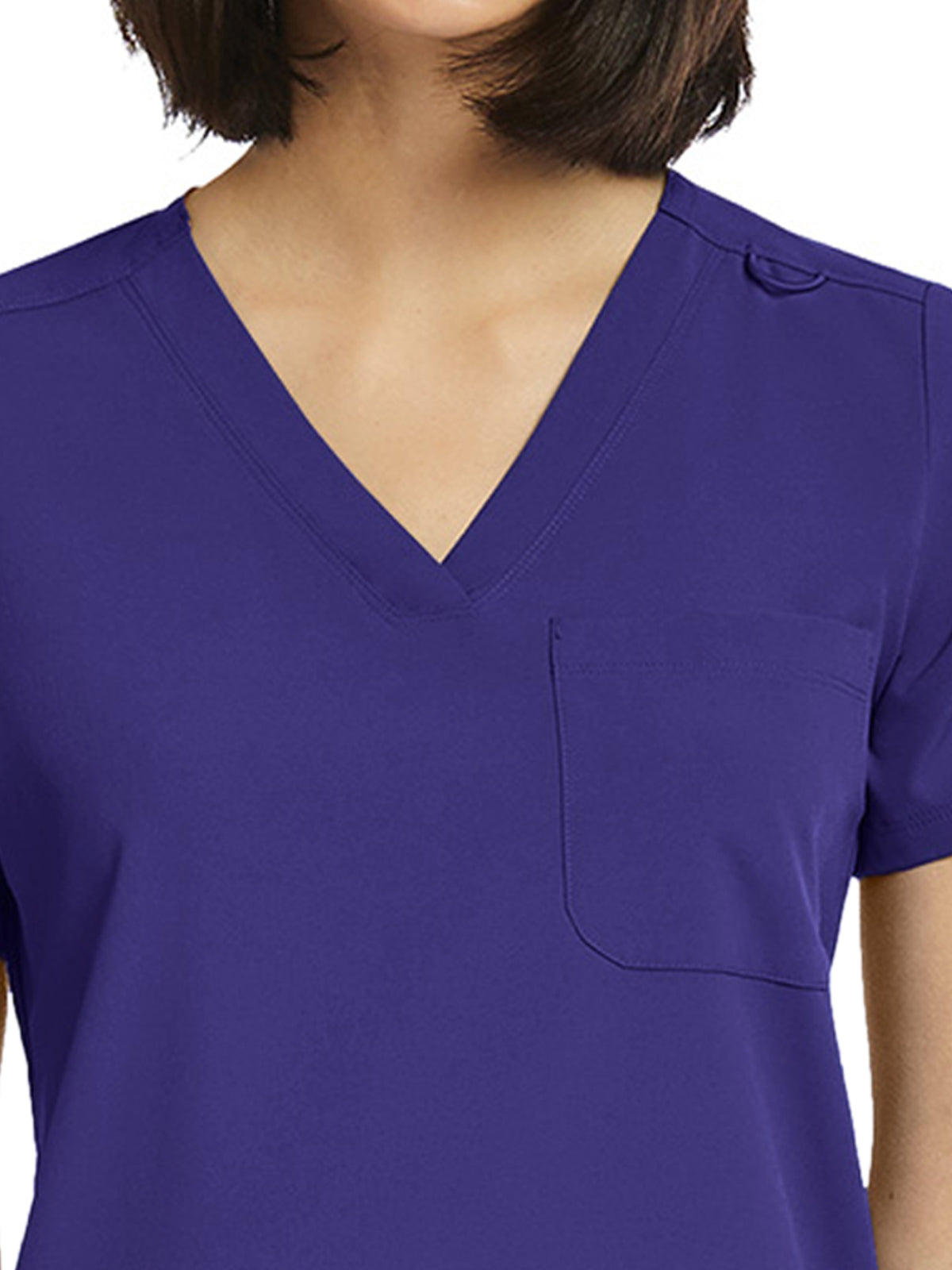 Women's Fitted One-Pocket V-Neck Scrub Top