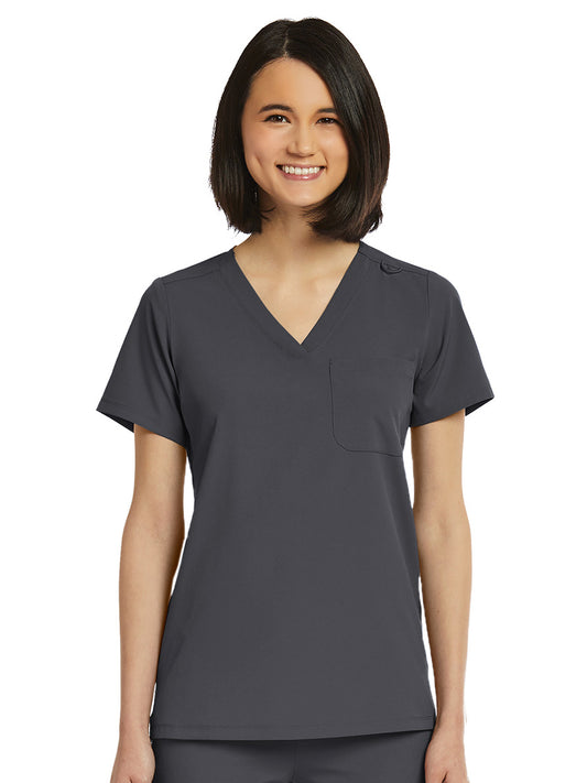 Women's Fitted One-Pocket V-Neck Scrub Top