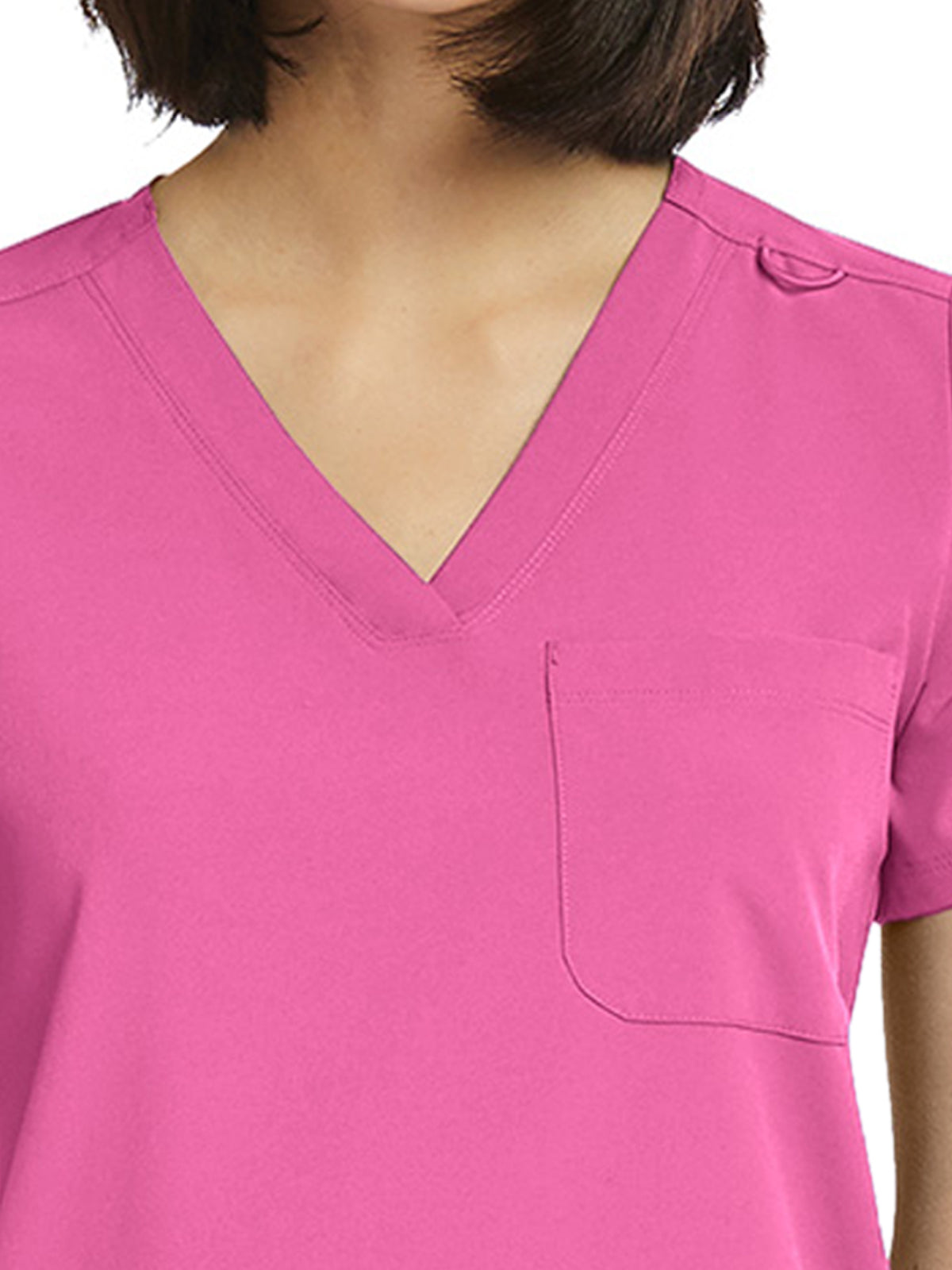 Women's Fitted One-Pocket V-Neck Scrub Top