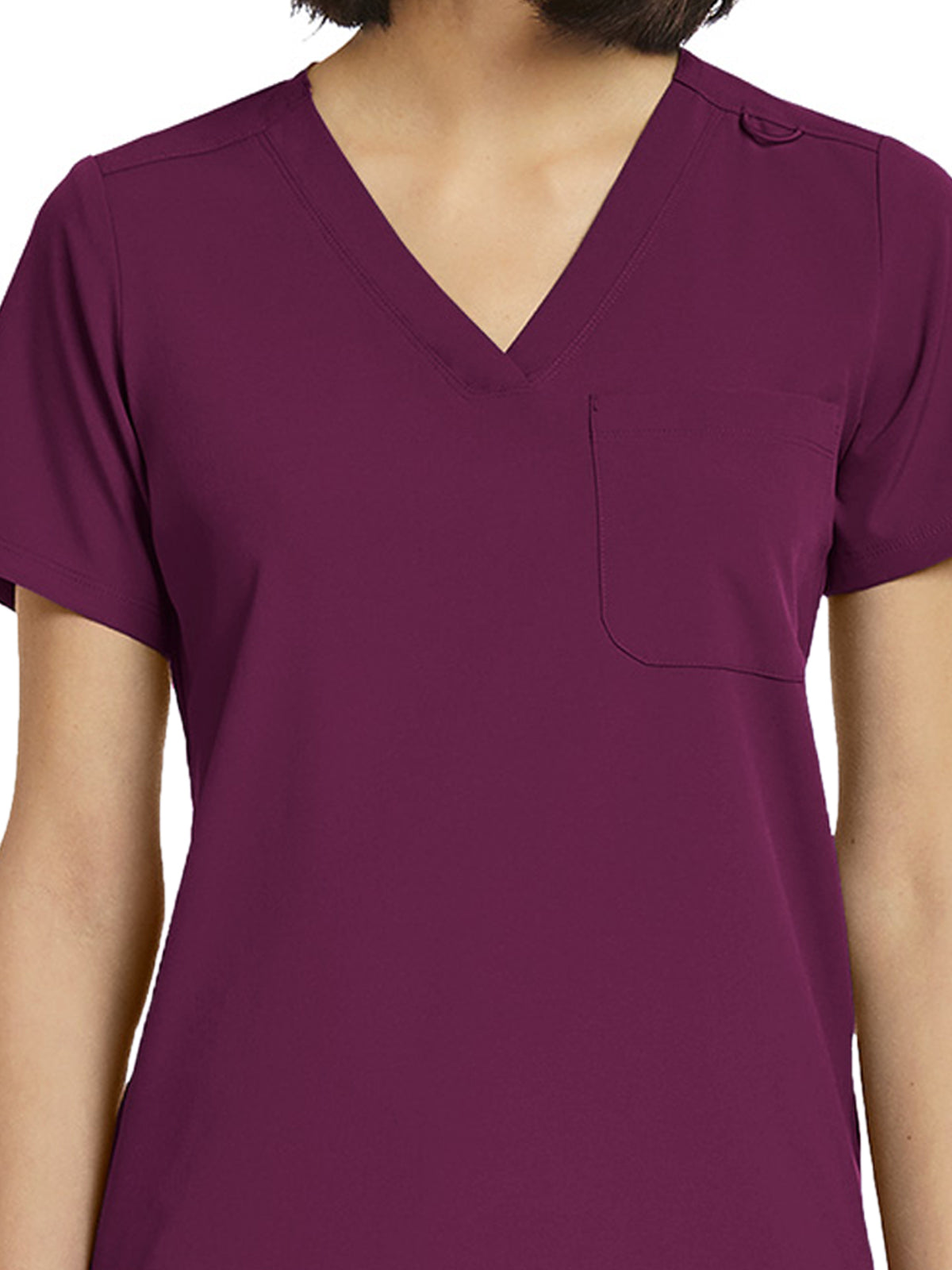 Women's Fitted One-Pocket V-Neck Scrub Top