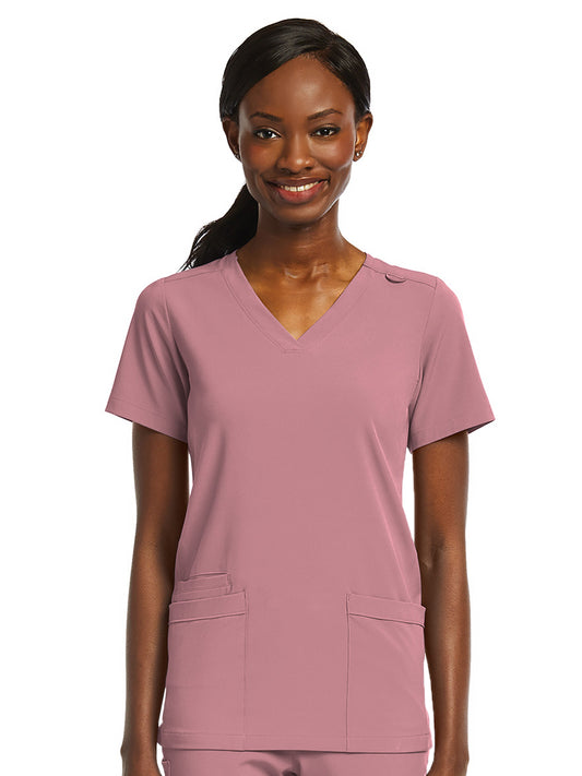 Women's Fitted Two-Pocket V-Neck Scrub Top