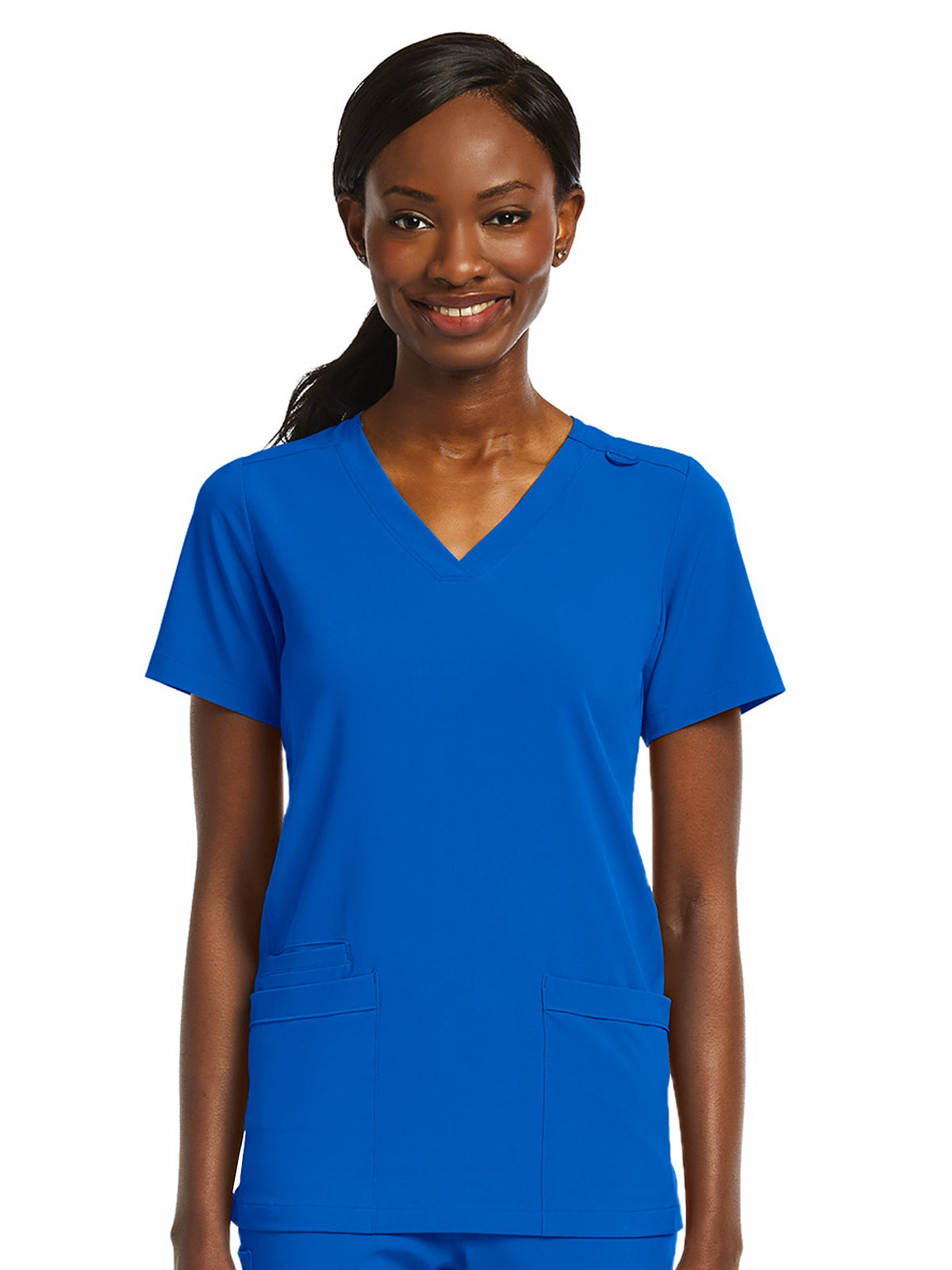 Women's Fitted Two-Pocket V-Neck Scrub Top