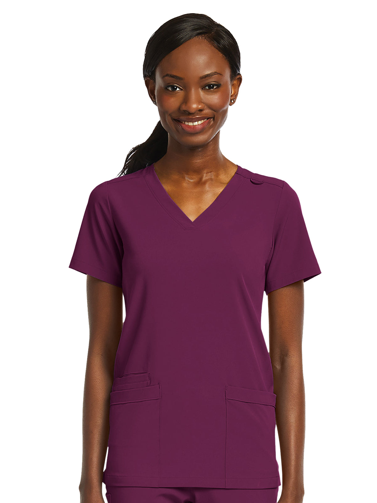 Women's Fitted Two-Pocket V-Neck Scrub Top