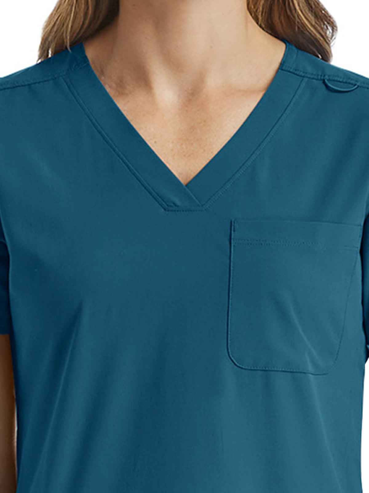 Women's Fitted Six-Pocket V-Neck Scrub Top