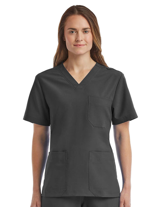 Unisex Three-Pocket V-Neck Scrub Top