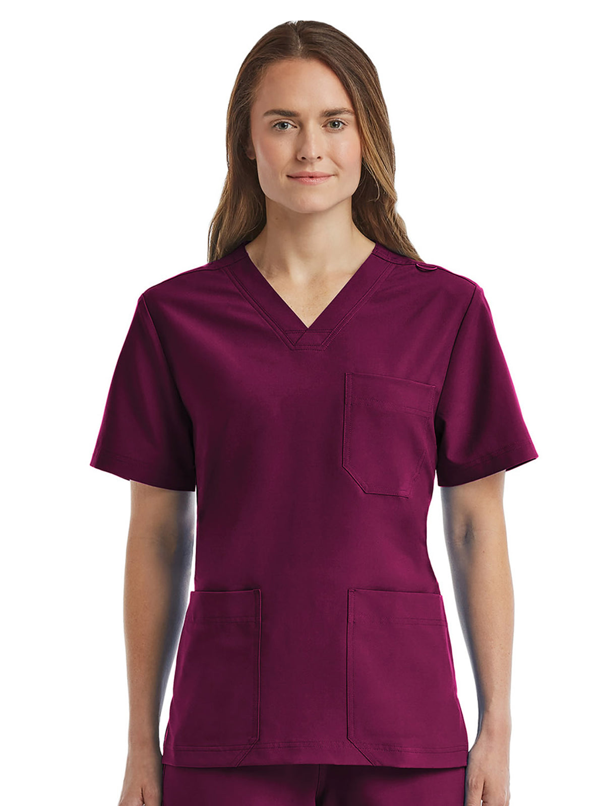 Unisex Three-Pocket V-Neck Scrub Top