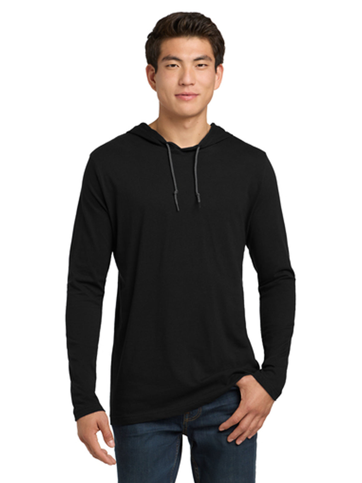 Men's Pocketless Long Sleeve Hooded T-Shirt