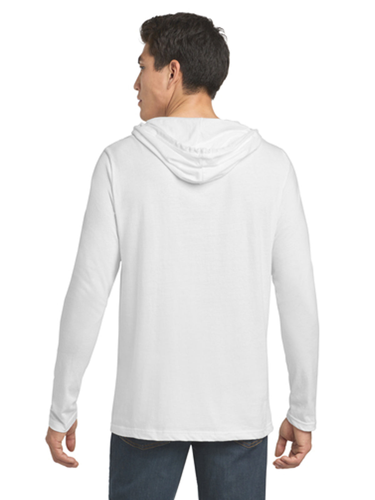 Men's Pocketless Long Sleeve Hooded T-Shirt