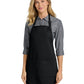 Women's Three-Pocket Easy Care with Stain Release Full Length Apron - A703 - Black