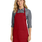 Women's Three-Pocket Easy Care with Stain Release Full Length Apron - A703 - Red