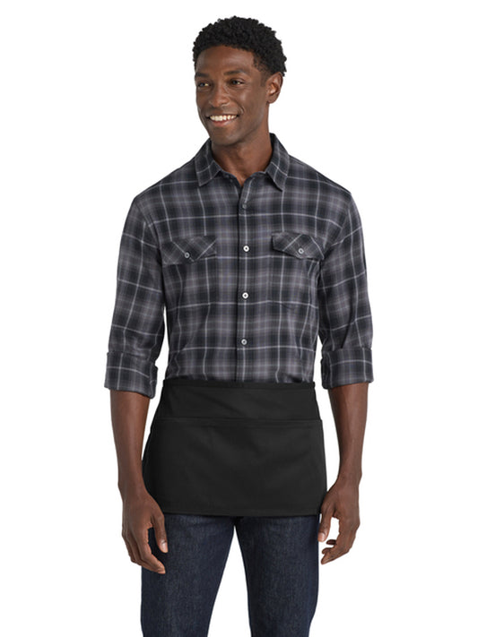Men's Six-Pocket Easy Care with Stain Release Reversible Waist Apron - A707 - Black